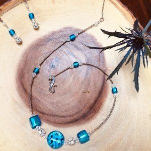 FINE JEWELRY!  Stunning 3-Pc Custom Necklace + Earrings